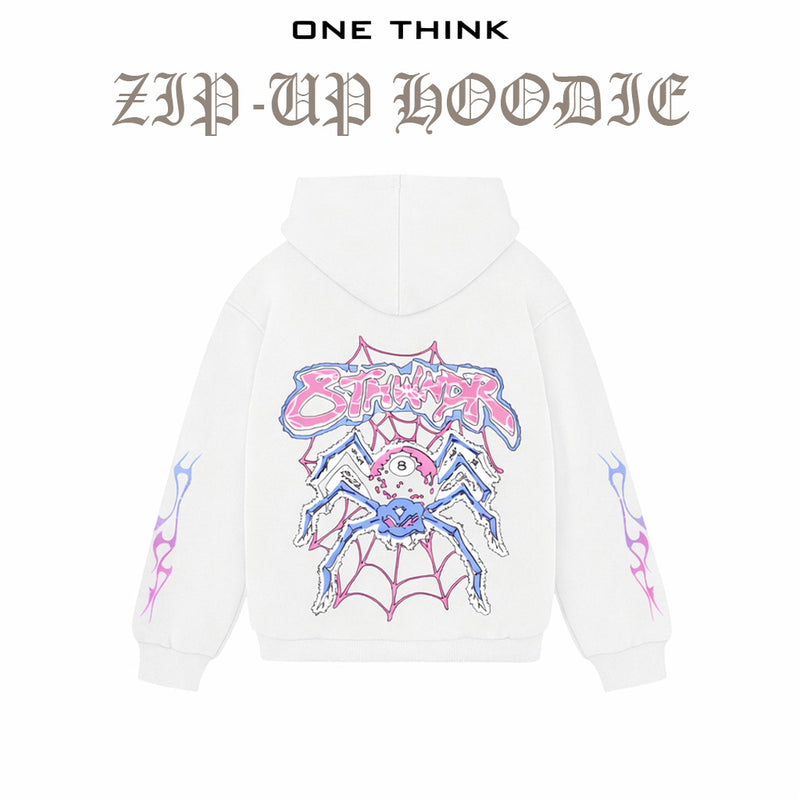 WHITE SPIDER-ZIP UP