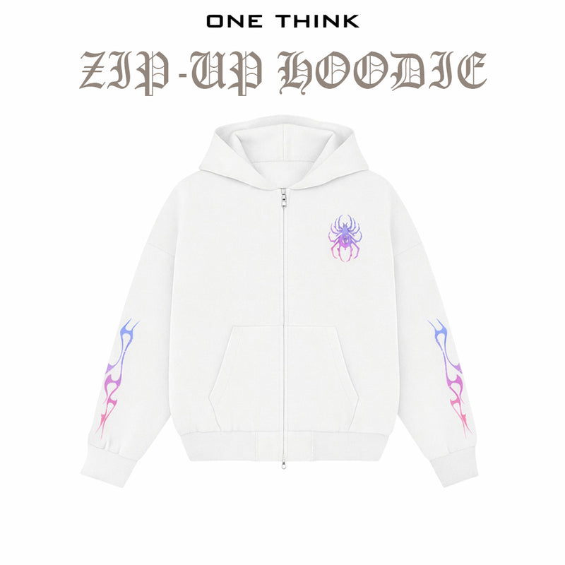 WHITE SPIDER-ZIP UP